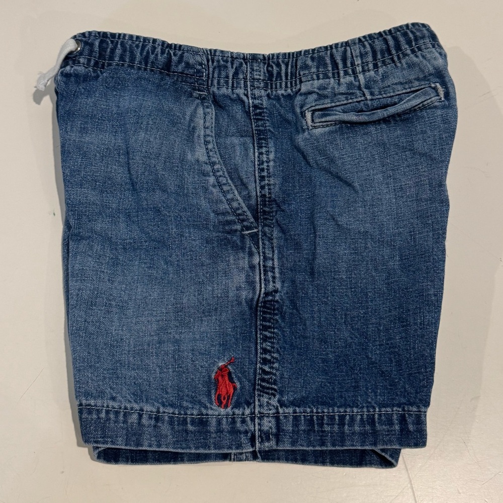 Polo by Ralph Lauren Kids Denim Prepster Shorts - Blue with Red Logo